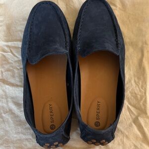 NWOT or box Sperry Women’s Navy Suede Slip-On Loafers 9.5